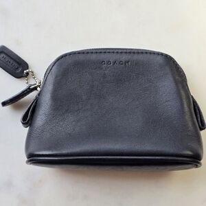 Vintage Coach Black Leather Mini Cosmetics Bag